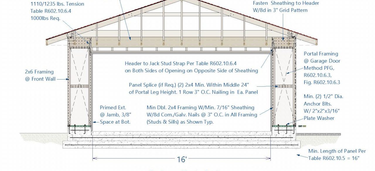 Structural Drawings of a Carport to Garage Design in Arizona